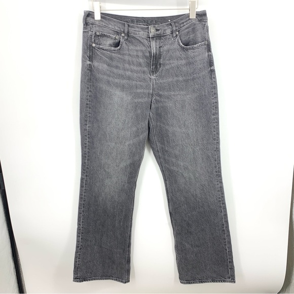 American Eagle Women Size 14 Jeans Black Pants 90s Bootcut Cotton High Rise - Picture 1 of 8